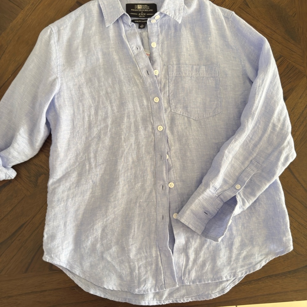 J. Crew Garçon classic shirt in Baird McNutt Irish linen- French blue P-0